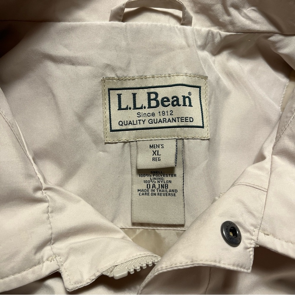 LL Bean Tan Gor-tex Nylon Men's XL Rain Coat Windbreaker - Picture 2 of 11